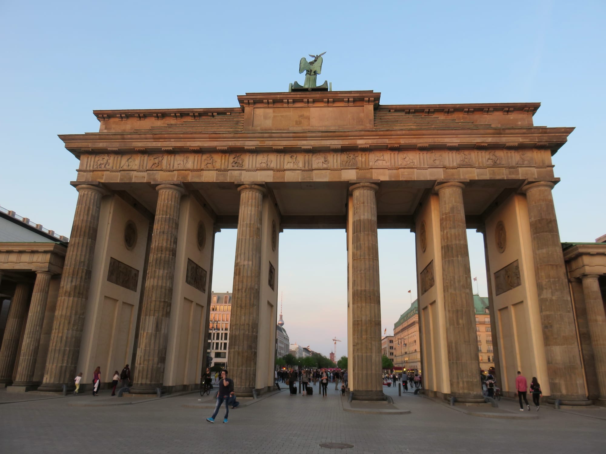 The Brandenburg Gate in Berlin in evening light