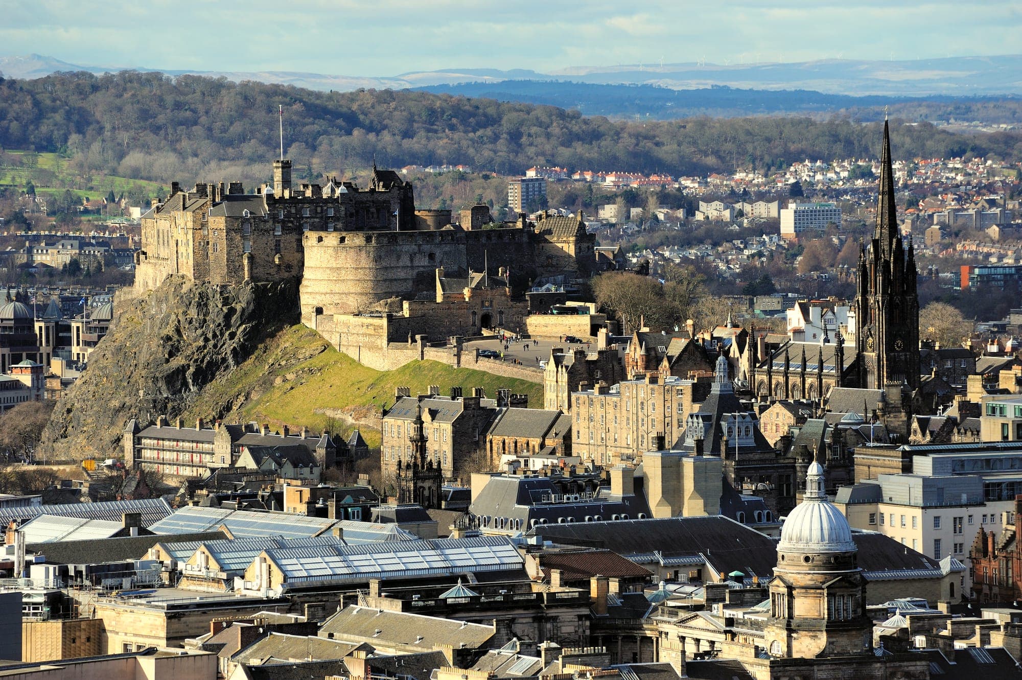 Edinburgh Castle on its rock above the Old Town rooftops